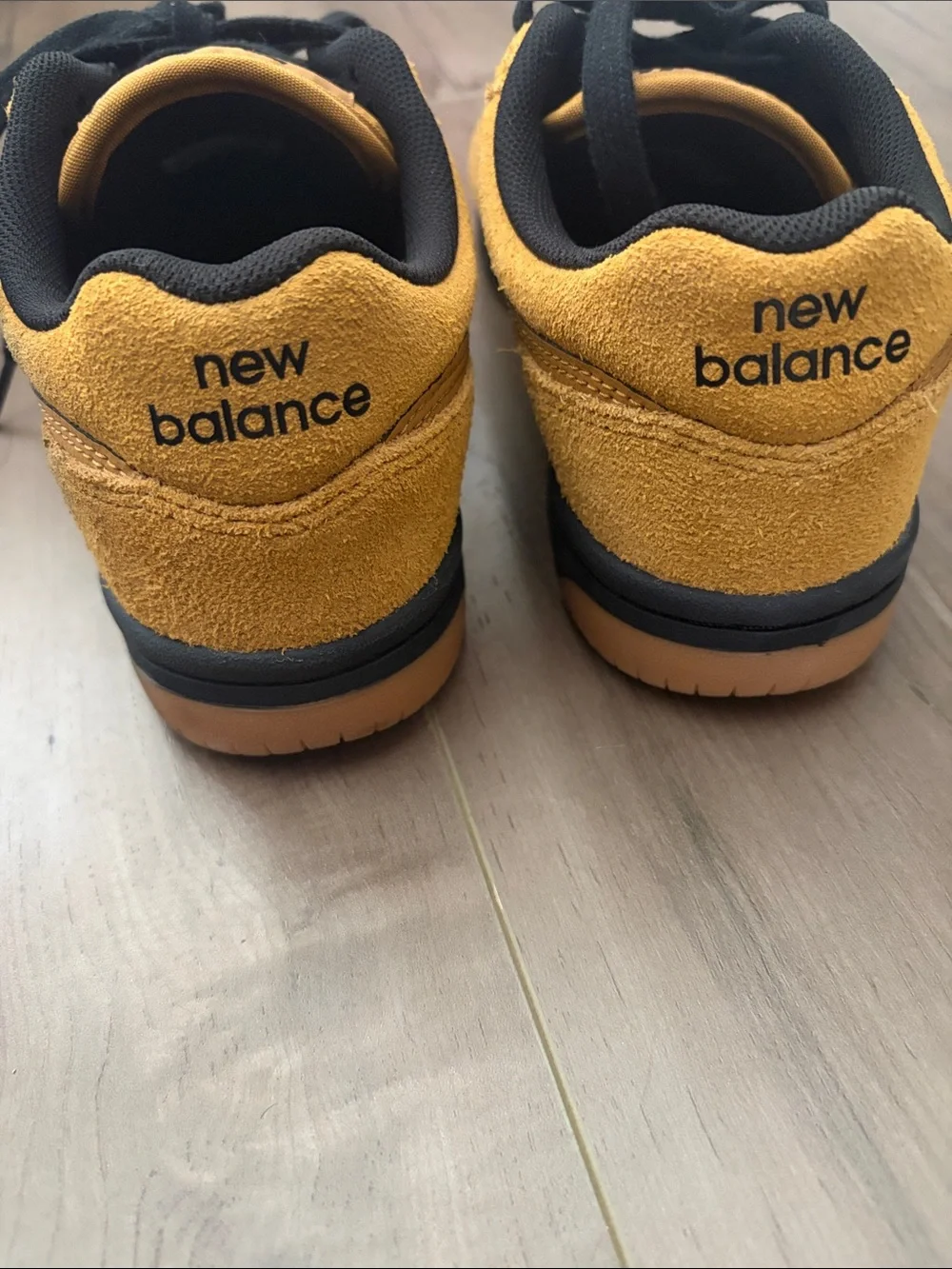 New Balance 480 Tobacco and Black Suede Sneakers